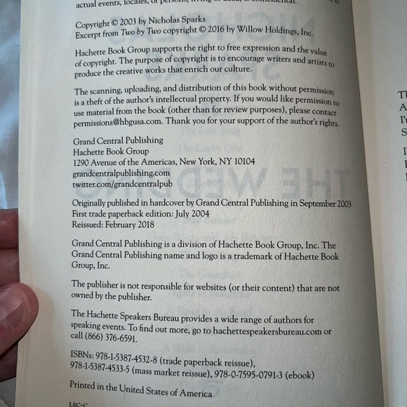 The Wedding By Nicholas Sparks - Picture 5 of 5